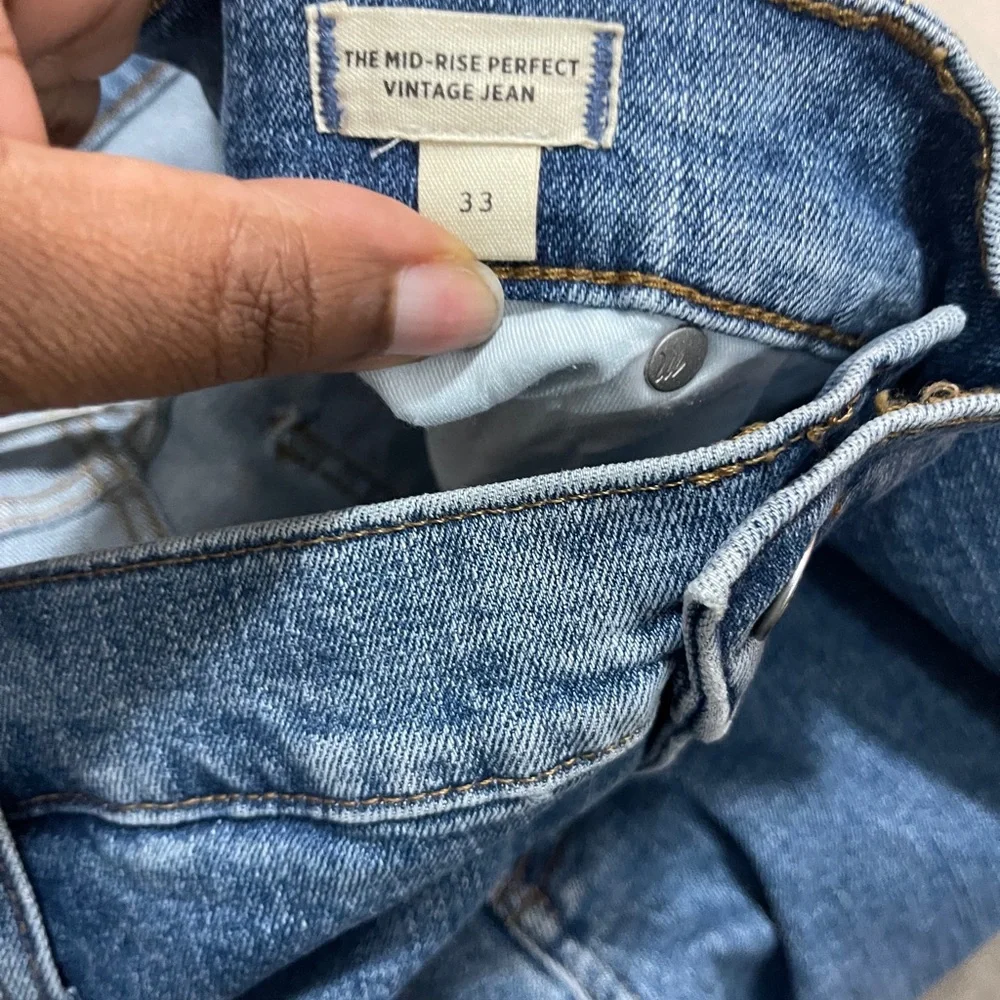 Madewell Womens Jeans Size 33 The Mid Rise Perfect Vintage Blue Denim Bottoms - Picture 9 of 12